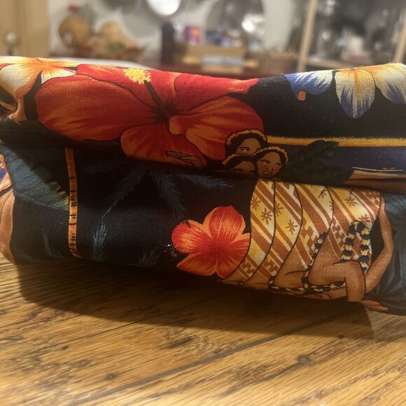 Accessories Unlimited Tropical Floral / Dancing Women Tote - Bamboo Handles COOL - Picture 6 of 16